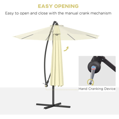 Parasol déporté patio 10 pieds cantilever avec base croisée