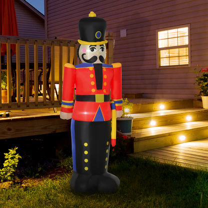Soldat casse-noisette gonflable de Noël 244 cm avec DEL