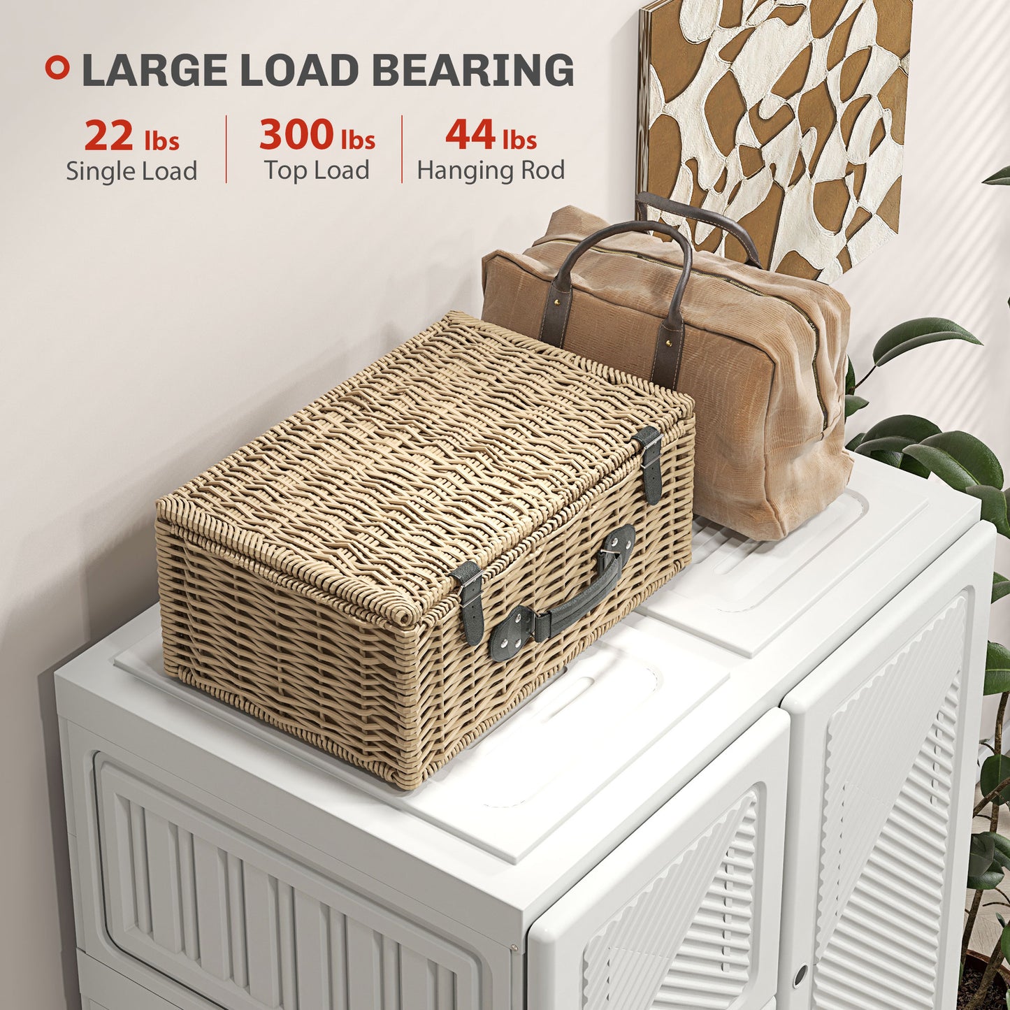 Armoire penderie pliable 5 compartiments