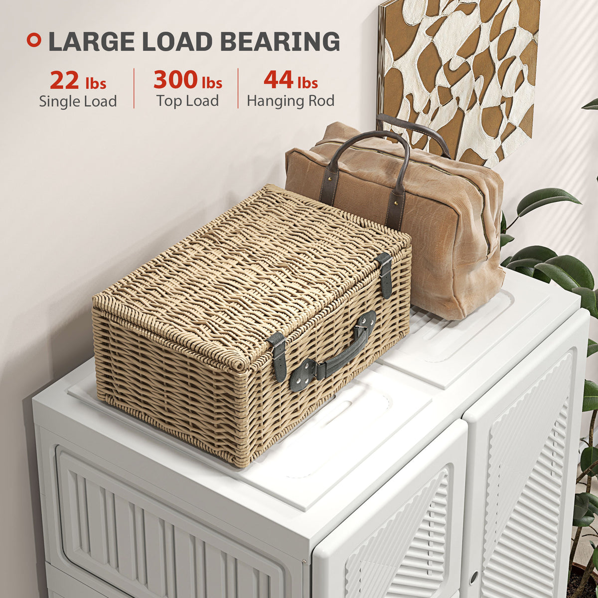 Armoire penderie pliable 5 compartiments