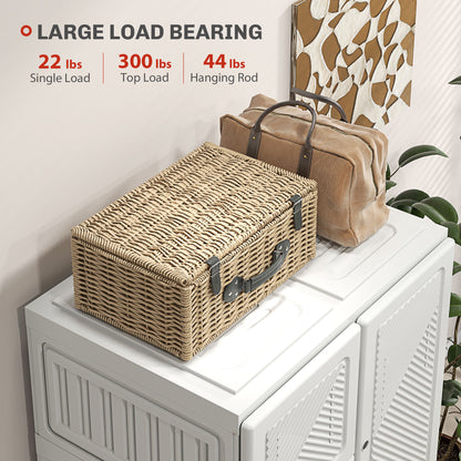 Armoire penderie pliable 5 compartiments