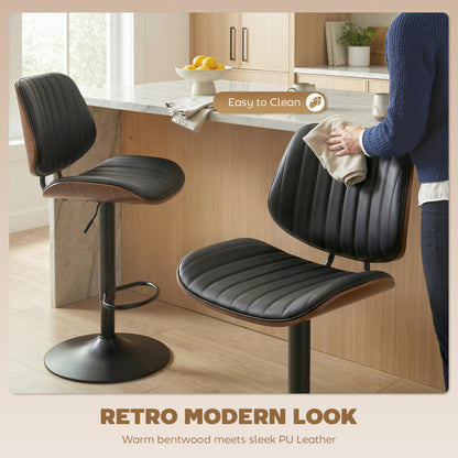 Tabourets de bar pivotants hauteur ajustable ensemble de 2