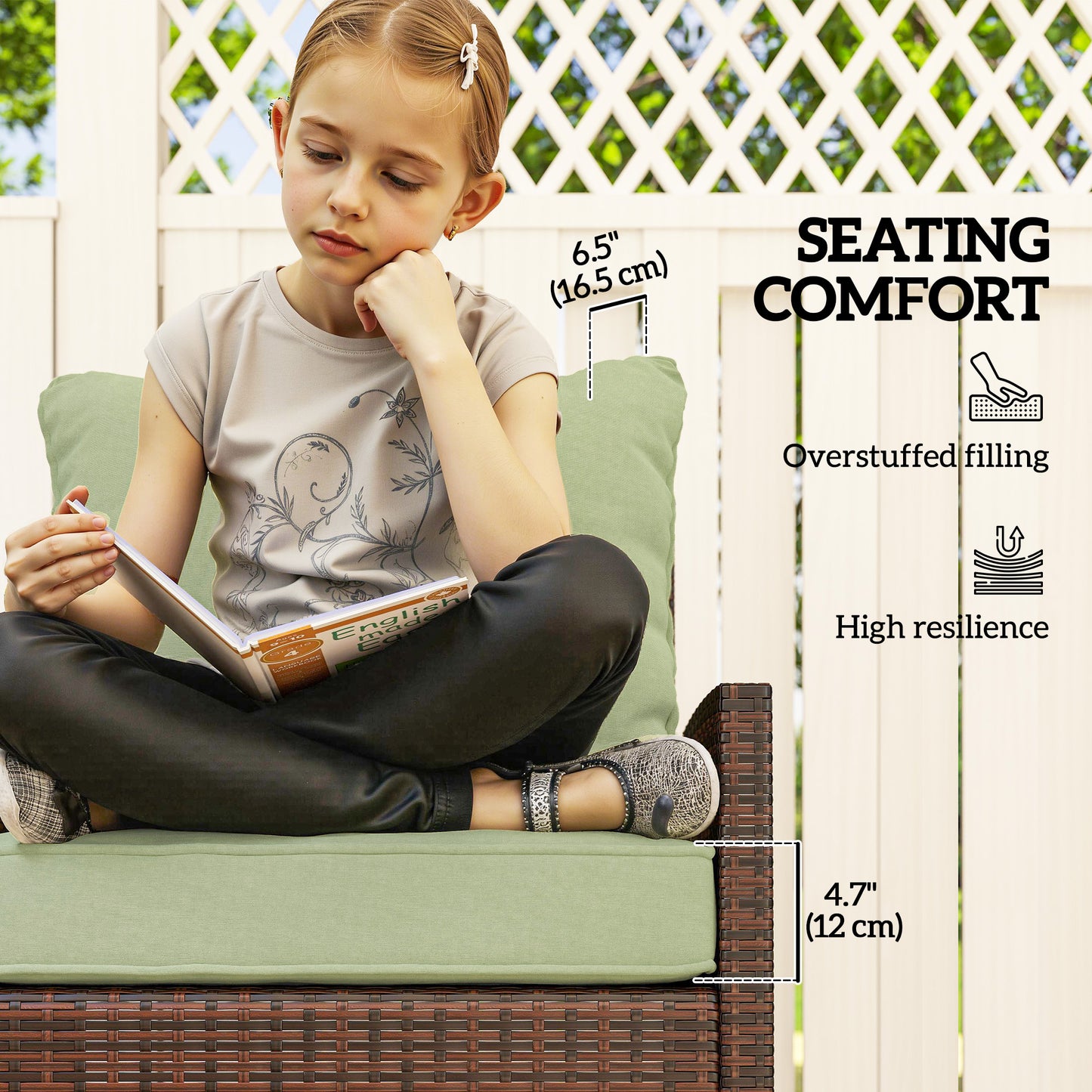 Coussins chaise patio 4 pièces avec dossier