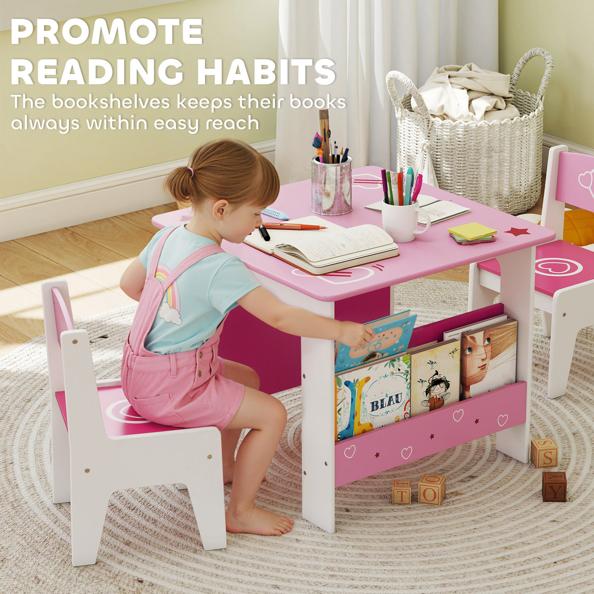 Ensemble table et chaises pour enfants — Lot de 3