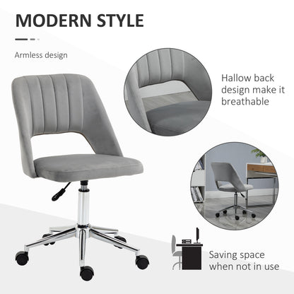 Chaise de bureau mi-hauteur velours forme festonnée pivotante