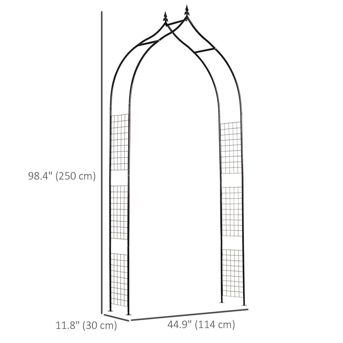 Arche de jardin décorative 244 cm acier treillis