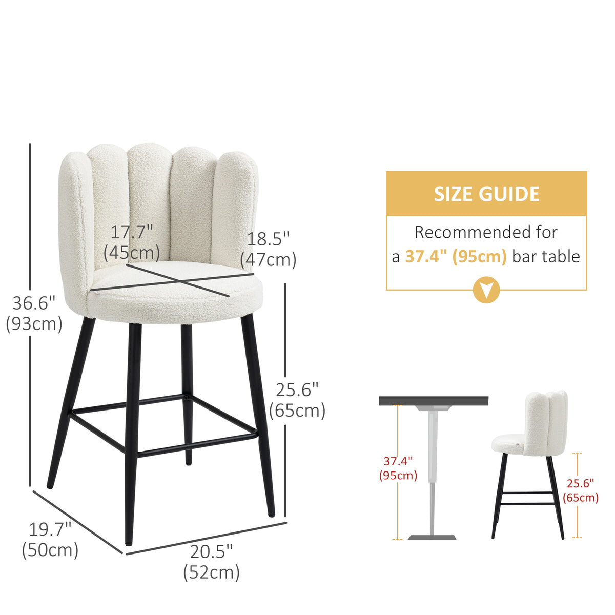 Tabourets de bar hauteur comptoir lot de 2 — gris