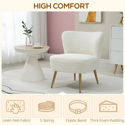 Fauteuil d'appoint avec coussinage moelleux et pieds dorés
