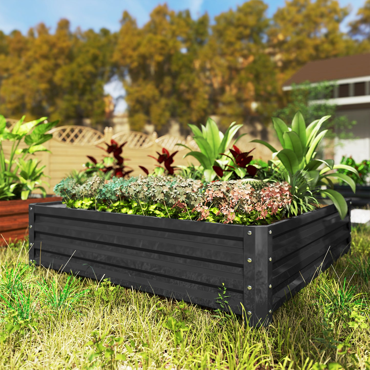 Jardinière surélevée acier galvanisé 120x120x30cm