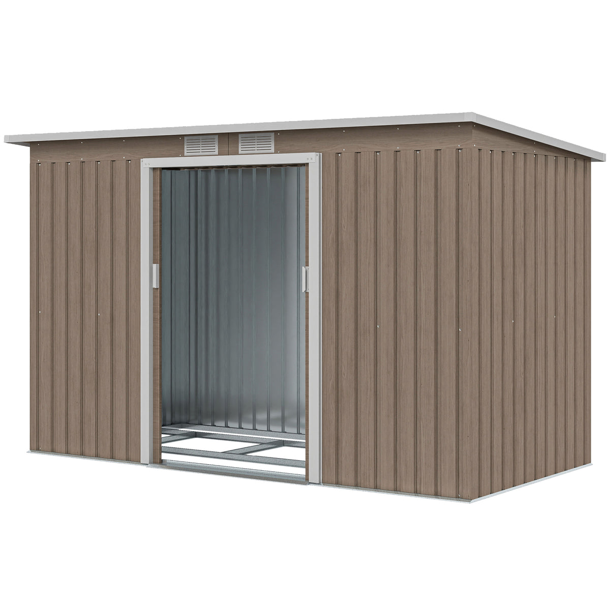 Remise de jardin en acier galvanisé avec kit de fondation
