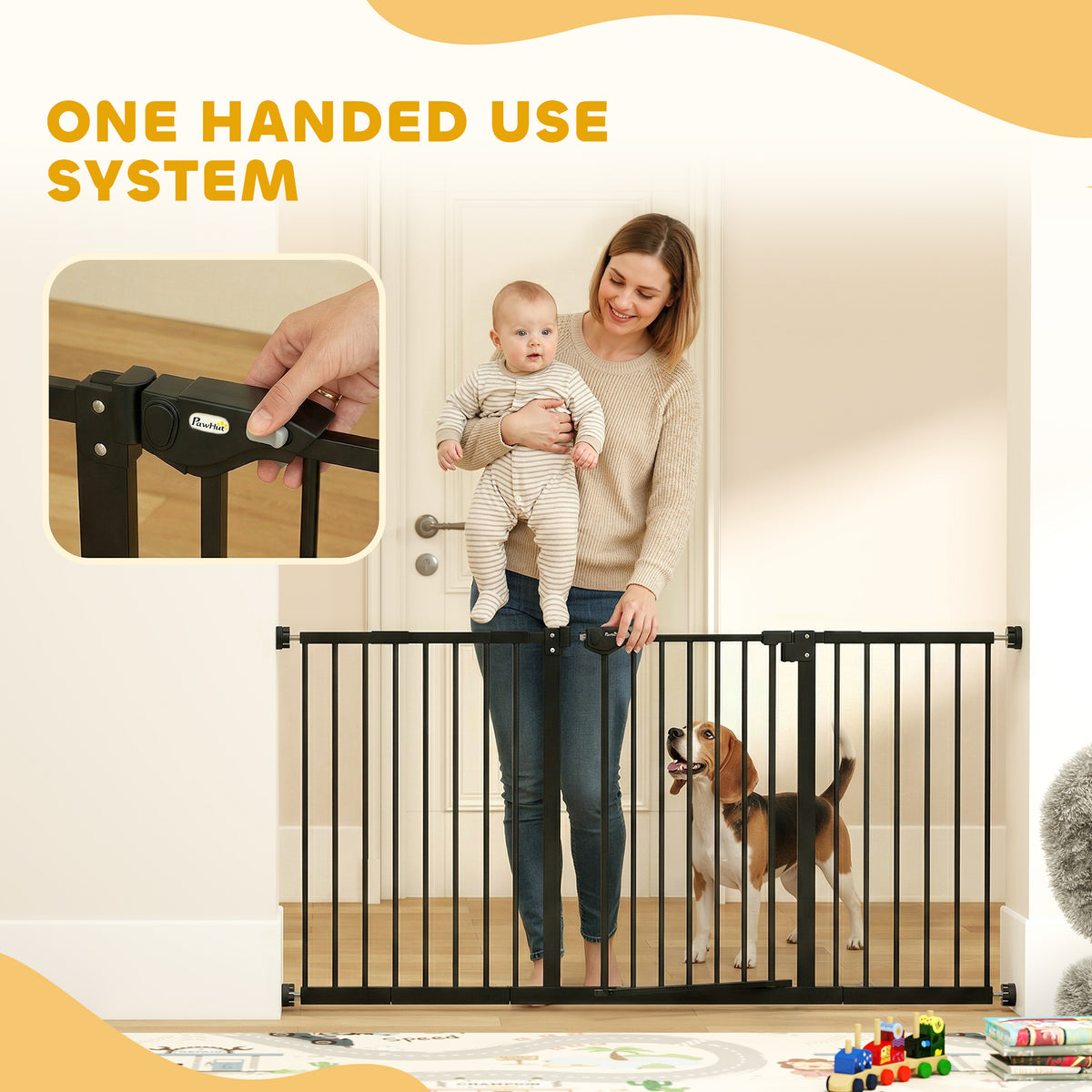 Barrière pour animaux ajustable 29-58 po avec porte