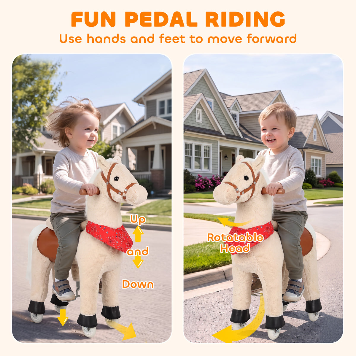 Cheval à bascule interactif pour enfants avec sons