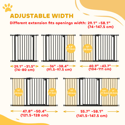 Barrière pour animaux ajustable 29-58 po avec porte