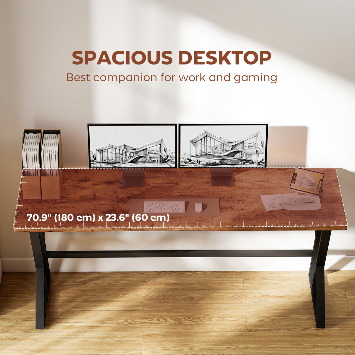 Bureau d'ordinateur industriel style rustique