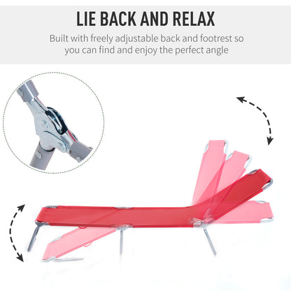Chaise longue pliante extérieure à dossier réglable