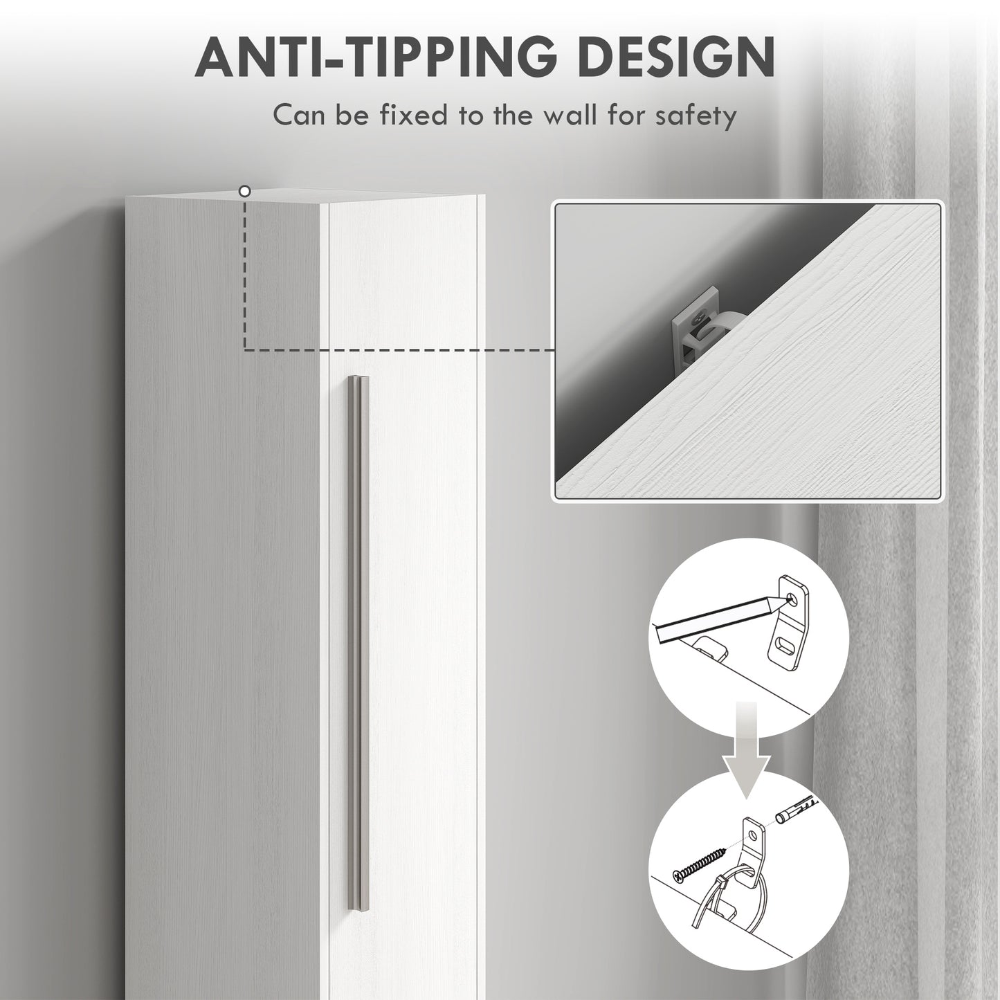 Armoire de salle de bain haute avec tablettes ajustables