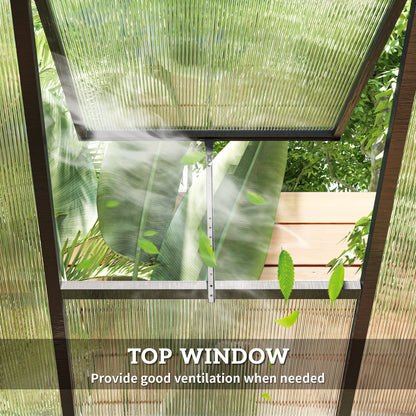  Greenhouse 183x189x195cm Polycarbonate Aluminum with Ventilation
