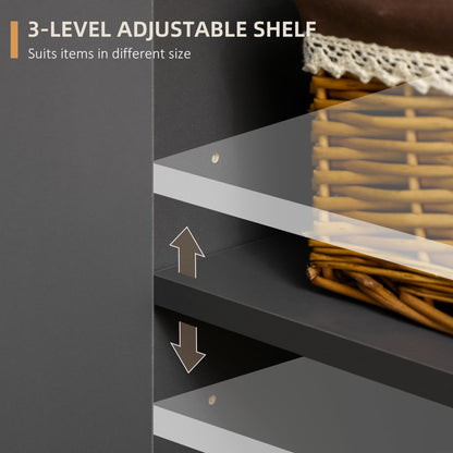 Buffet bahut avec tablettes ajustables — gris foncé