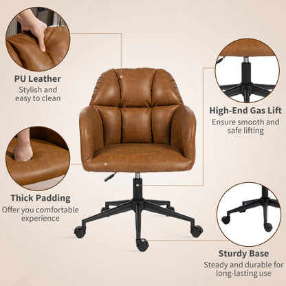 Chaise de bureau pivotante en similicuir hauteur réglable