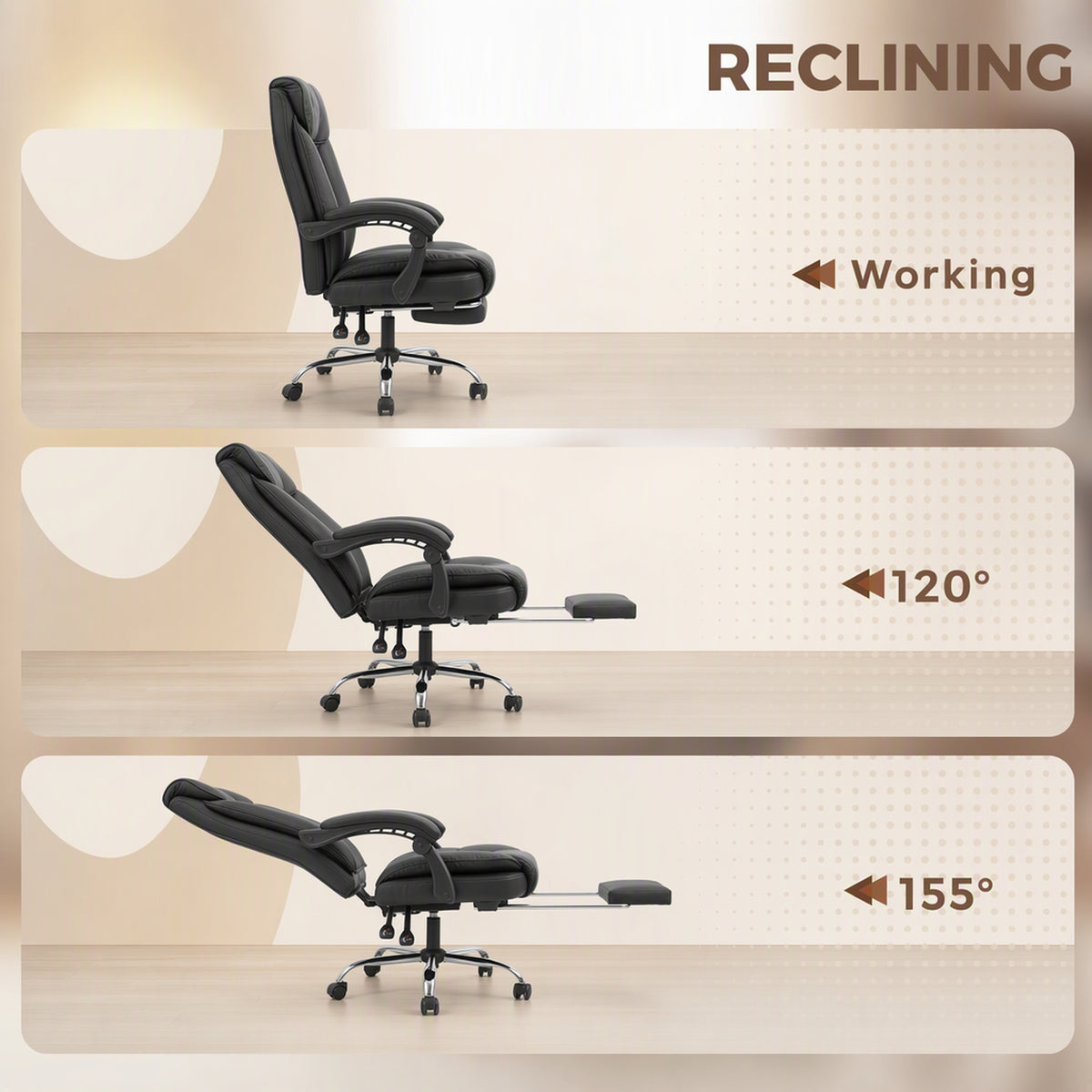 Chaise de bureau ergonomique avec repose-pieds