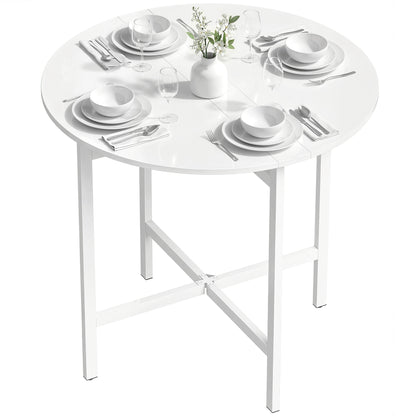 Table à manger pliante ronde pour petits espaces