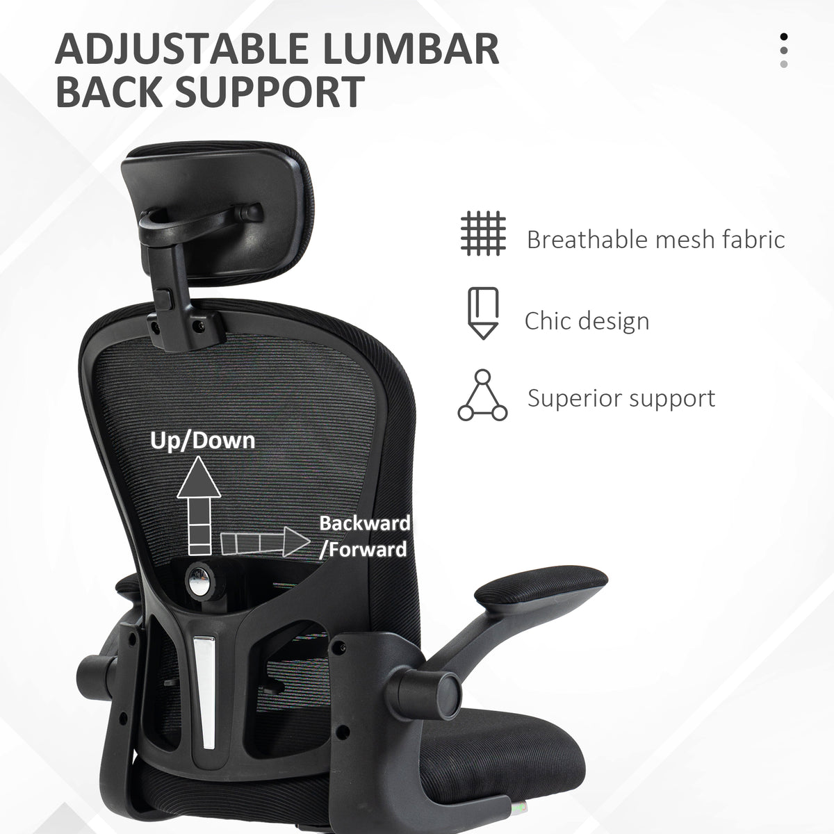 Chaise de bureau ergonomique support lombaire 4D