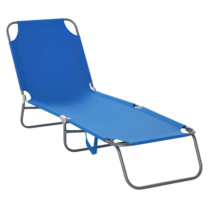 Chaise longue pliante extérieure à dossier réglable