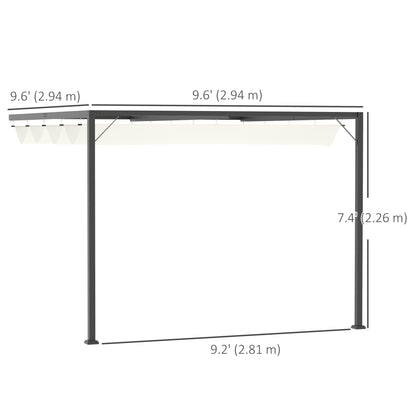 Pergola extérieure rétractable 3x3m cadre métal