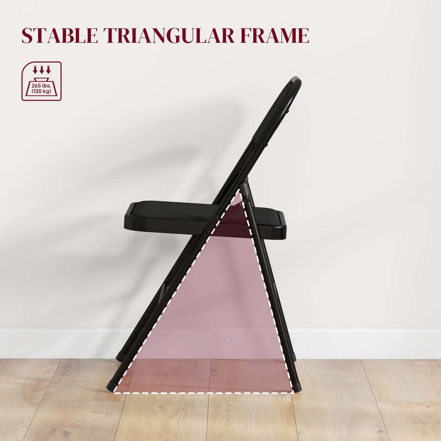 Chaises pliantes rembourrées en lin synthétique — lot de 4