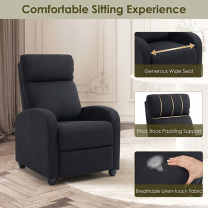 Fauteuil inclinable manuel rembourré lin pour salon