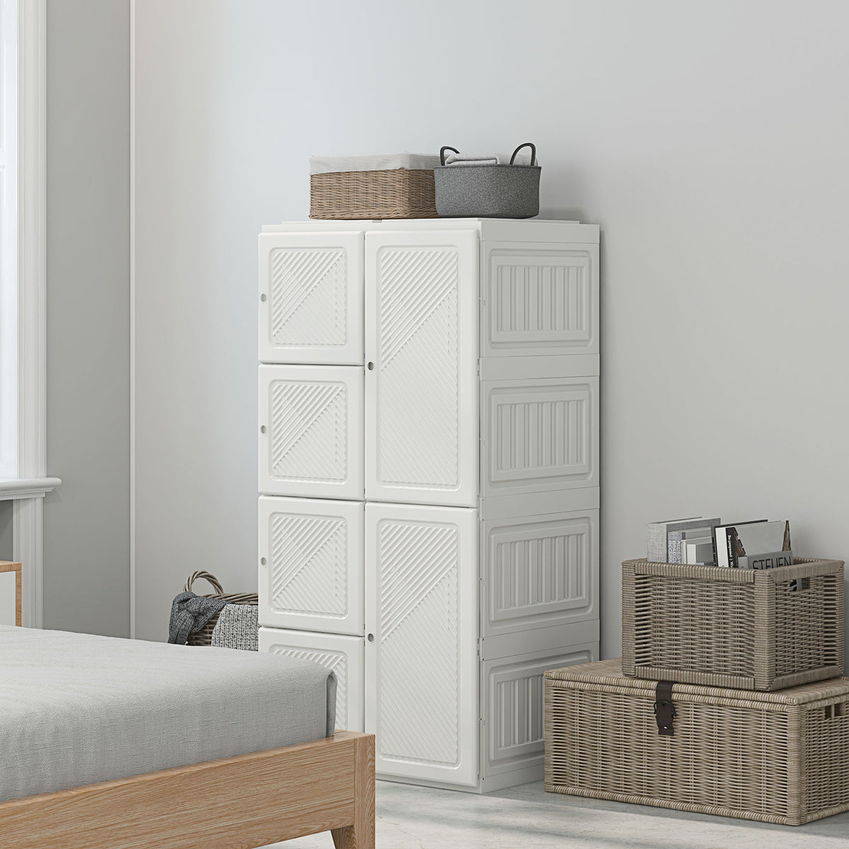 Armoire penderie pliable 5 compartiments