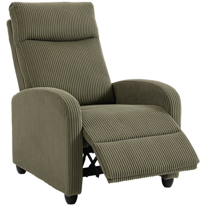 Fauteuil inclinable manuel en velours côtelé