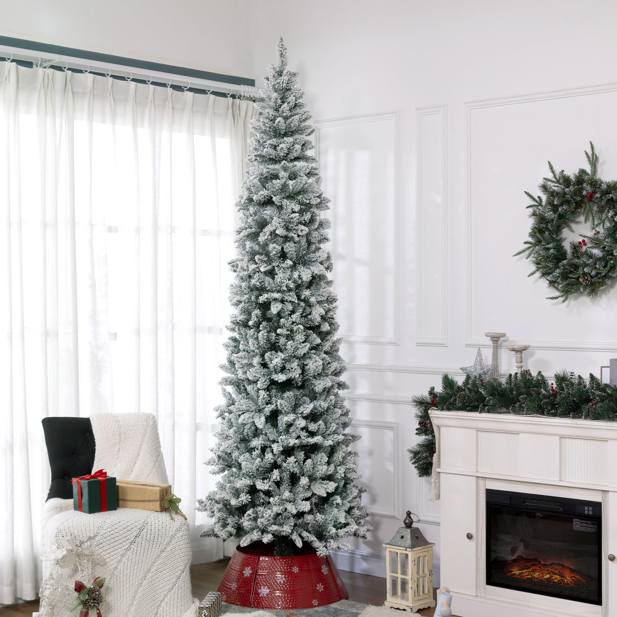 Arbre de Noël crayon floqué