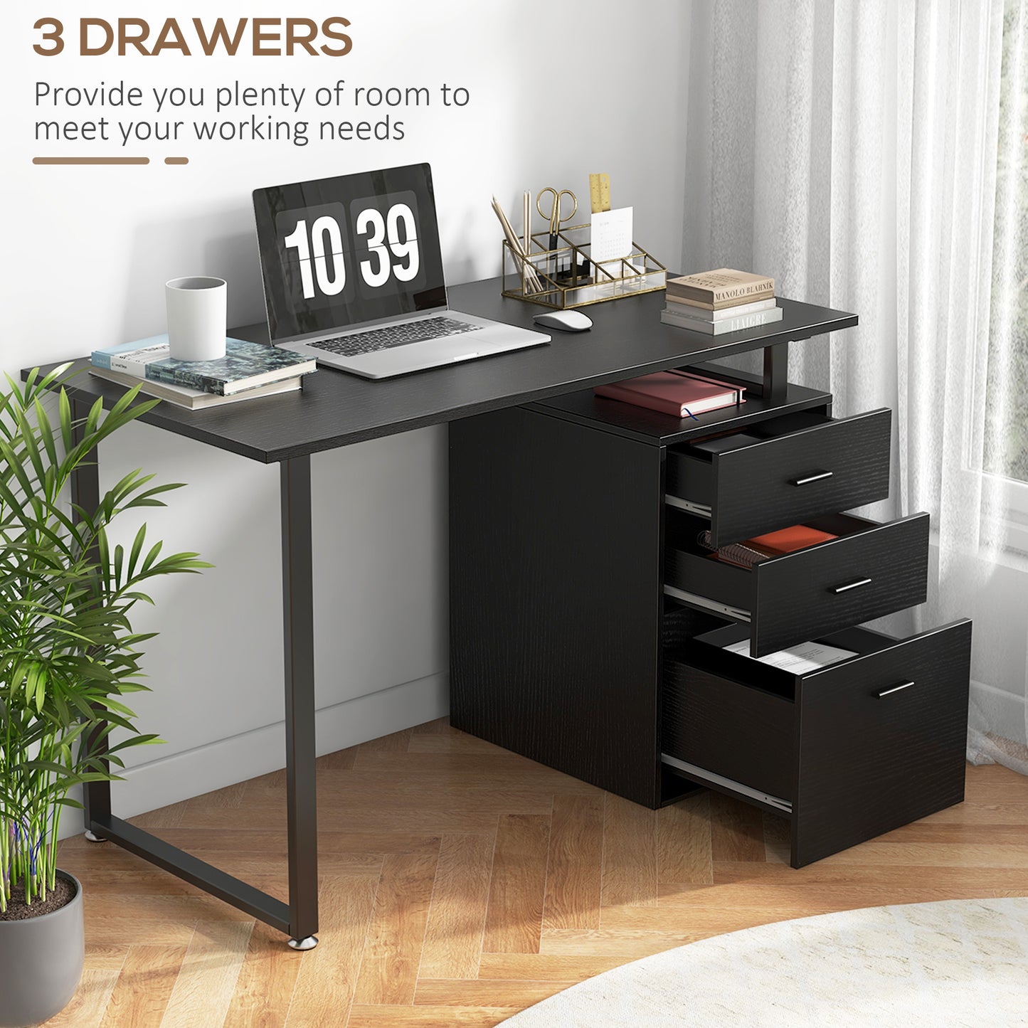 Bureau informatique tiroirs amovibles 47 po
