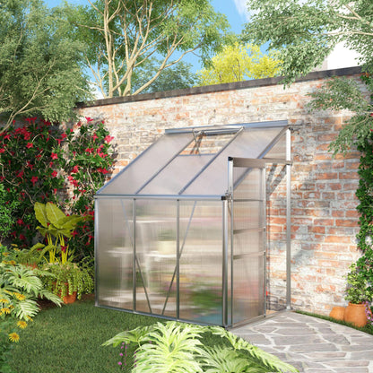 Serre adossée aluminium 183x122cm polycarbonate — Foncé
