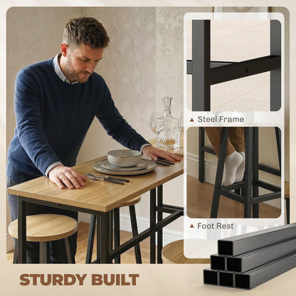 Ensemble bar 6 pièces avec 2 tables et 4 tabourets