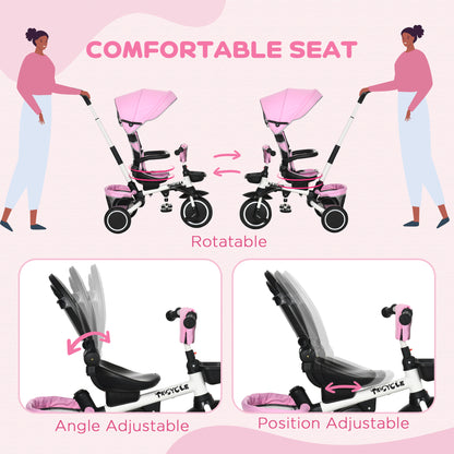 Tricycle évolutif 6-en-1 convertible poussette vélo enfant