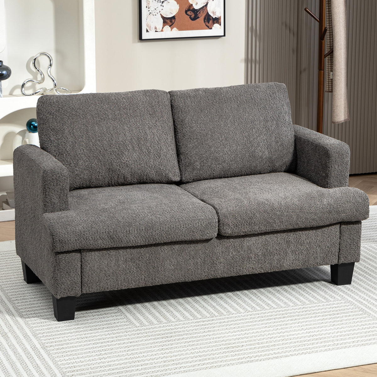 Sofa 2 places en chenille avec coussins lavables