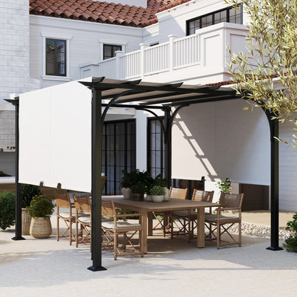 Pergola de patio avec toit coulissant 3 x 3 m