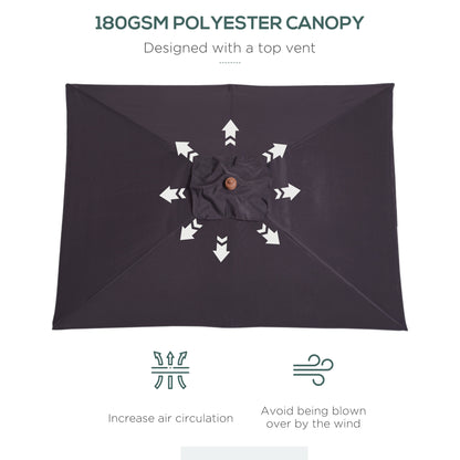 Parasol rectangulaire de patio inclinable 200 x 150 cm