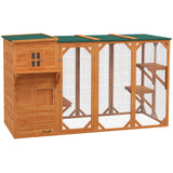 Enclos extérieur pour chat en bois avec toit asphalte