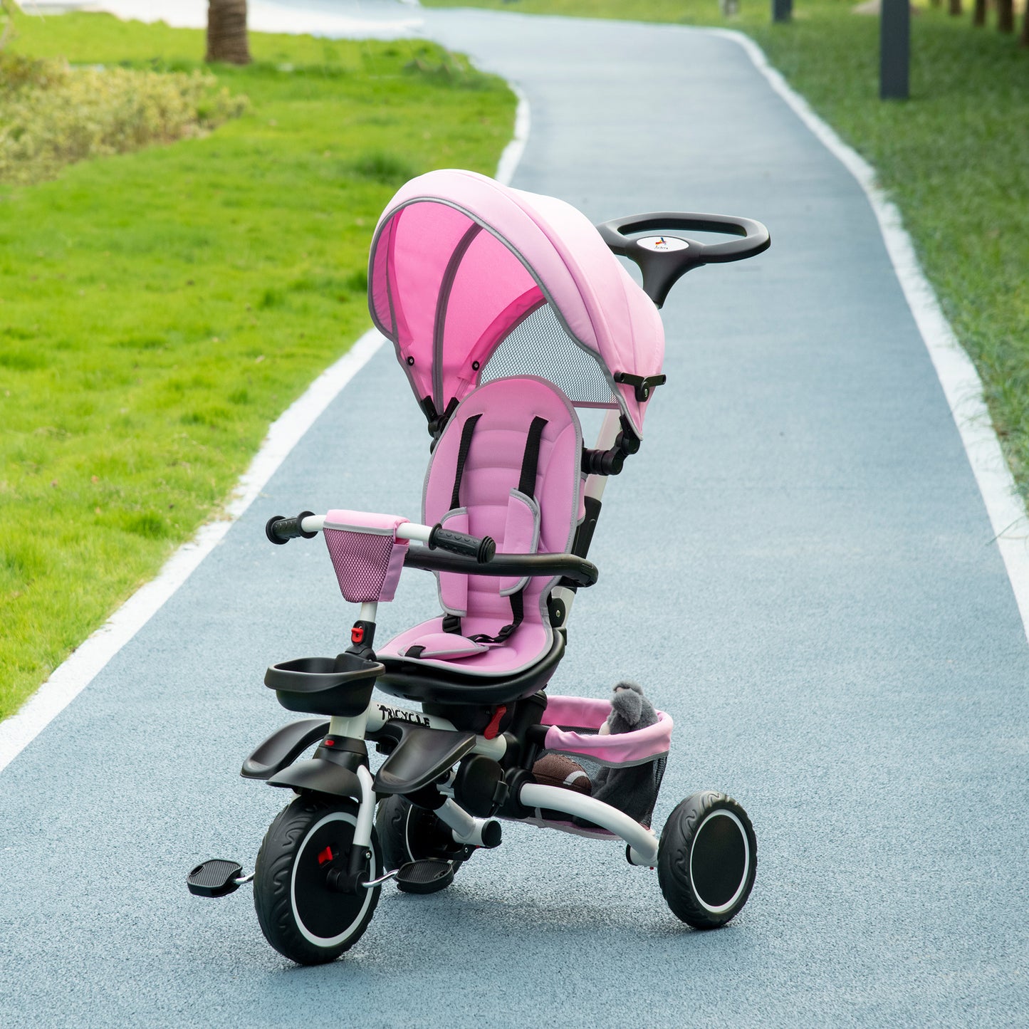 Tricycle évolutif 6-en-1 convertible poussette vélo enfant