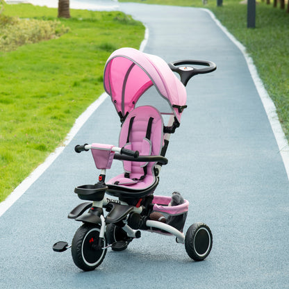 Tricycle évolutif 6-en-1 convertible poussette vélo enfant