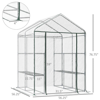 143x143x195cm Portable Greenhouse - 8 Shelves