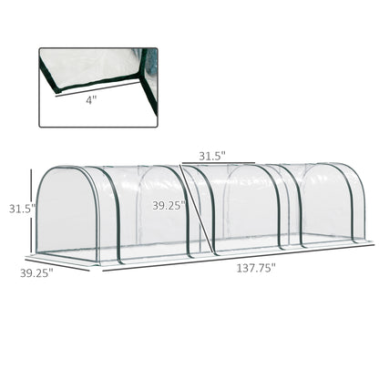 Serre tunnel portable 396 x 91 x 76 cm avec 4 portes