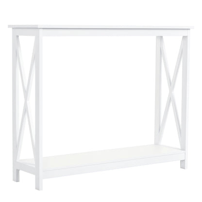 Console 40po design X rangement 2 niveaux