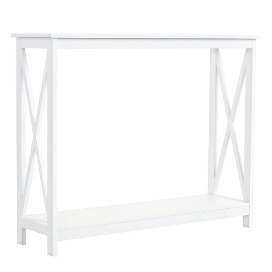 Table Console 102cm à 2 Niveaux Design X - Aosom