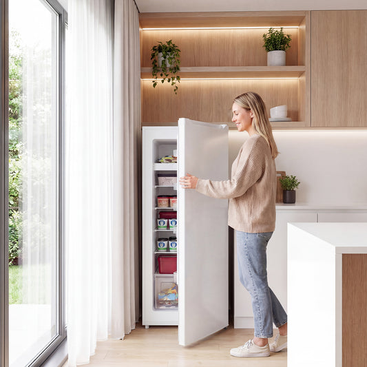 Congélateur vertical 2-en-1 avec 6 tablettes ajustables