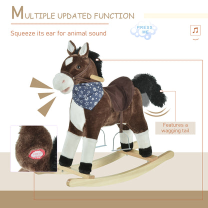 Cheval à bascule en peluche pour enfants son réaliste