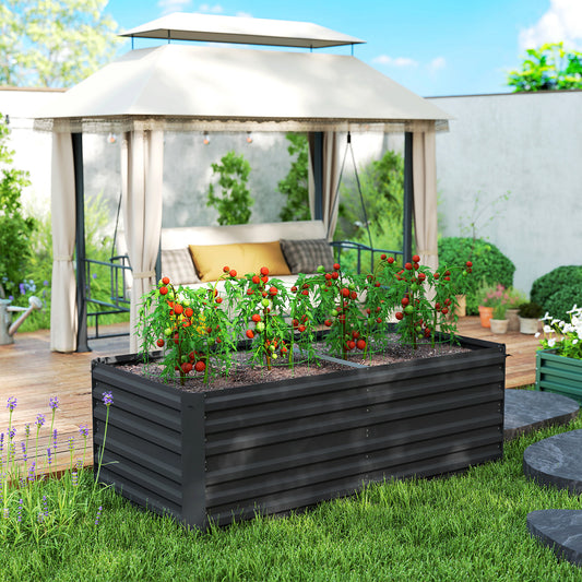 Jardinière surélevée acier galvanisé avec tiges renforcées 180cm